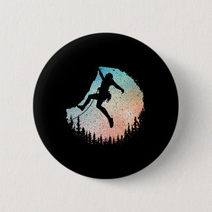 Rock Climbing Art For Men Women Mountain Climber B 6 Cm Round Badge