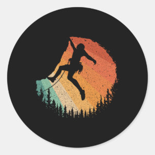 Rock Climbing Art For Men Women Mountain Climber B Classic Round Sticker