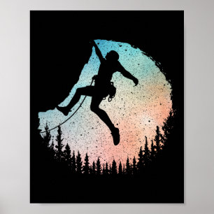 Rock Climbing Art For Men Women Mountain Climber B Poster