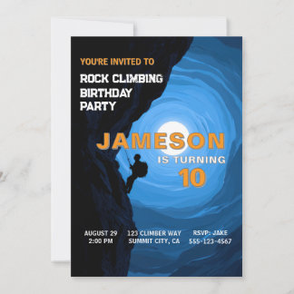 Rock Climbing Birthday Invitation
