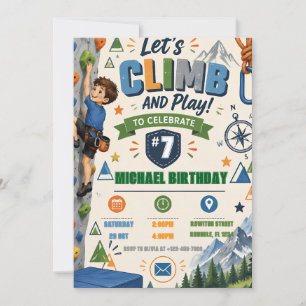 Rock Climbing Birthday Party Invitation