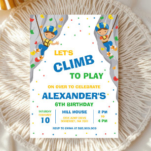 Rock Climbing Birthday Party Invitation