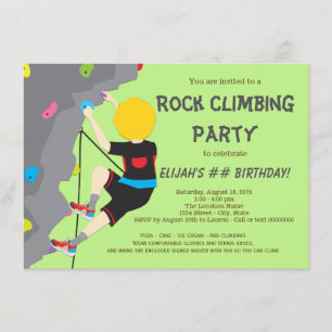 Rock Climbing Birthday Party Invitation