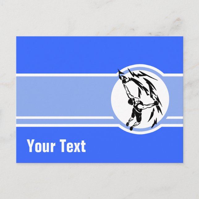 Rock Climbing; Blue Postcard (Front)