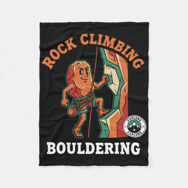 Rock Climbing Bouldering Adventure Fun  Fleece Blanket (Front)