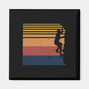 Rock Climbing Bouldering Climber Vintage Style Ret Magnet