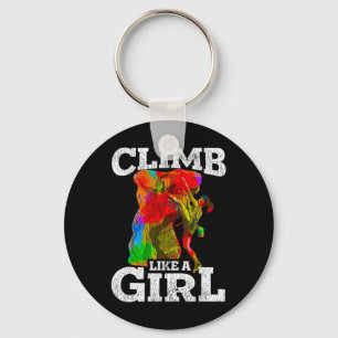 Rock Climbing Bouldering Hiking Wall Climber Gift  Key Ring