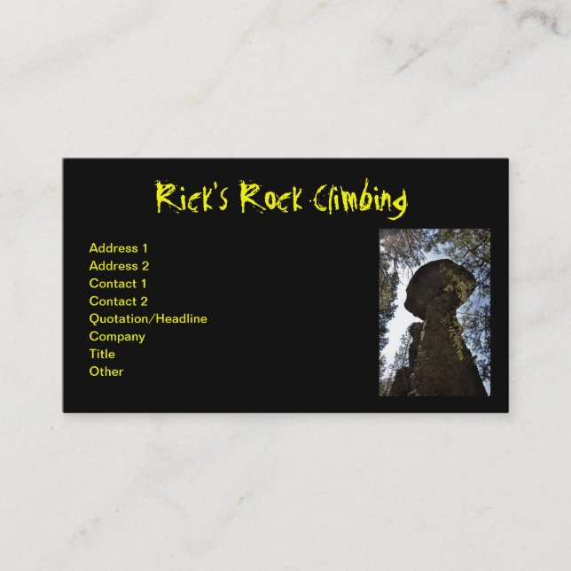Rock Climbing Business Card (Front)