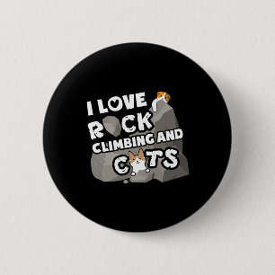 Rock Climbing Cat Funny Gift Shirt Men Women Kids  6 Cm Round Badge