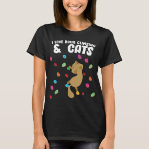 Rock Climbing & Cat Love Cute Birthday T-Shirt