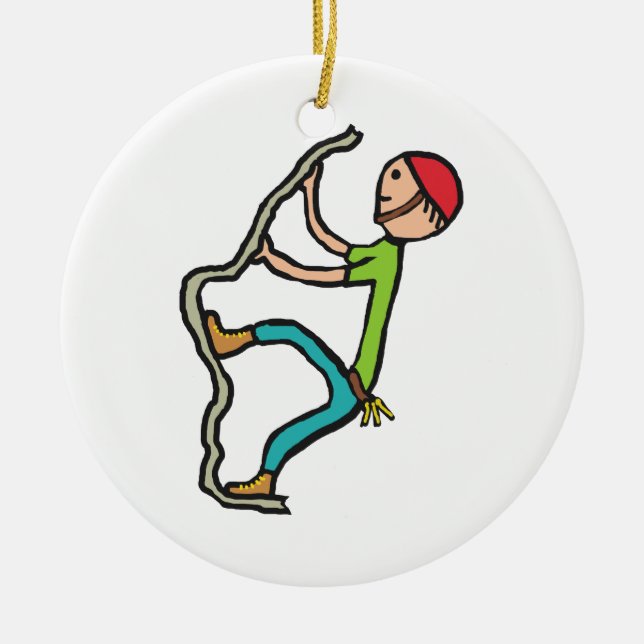 Rock Climbing Ceramic Ornament (Front)