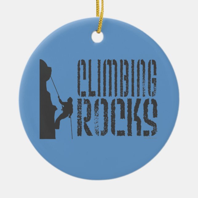 Rock Climbing Ceramic Ornament (Front)