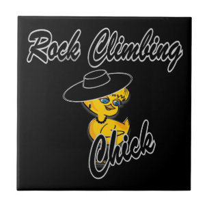 Rock Climbing Chick #4 Ceramic Tile