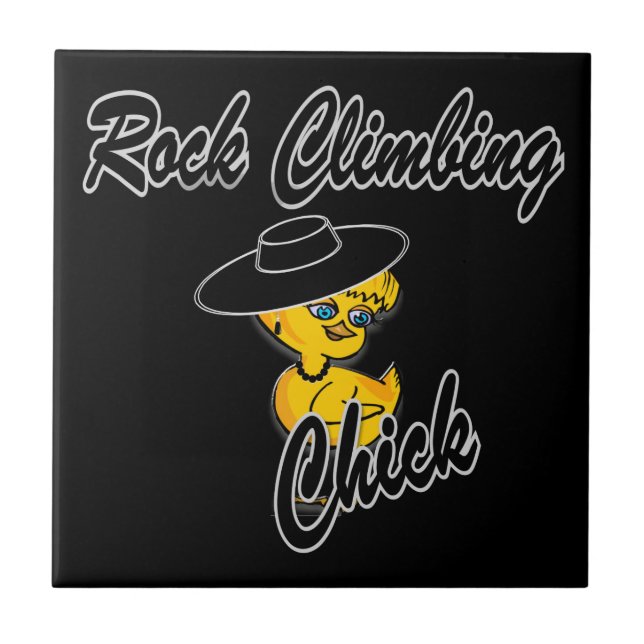 Rock Climbing Chick #4 Ceramic Tile (Front)