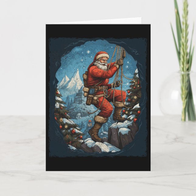 Rock Climbing Christmas  Card (Front)