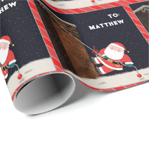 Rock Climbing Christmas Holiday Gift Wrapping Paper