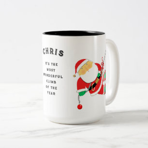 Rock Climbing Christmas Two-Tone Coffee Mug