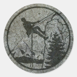 Rock Climbing Classic Round Sticker