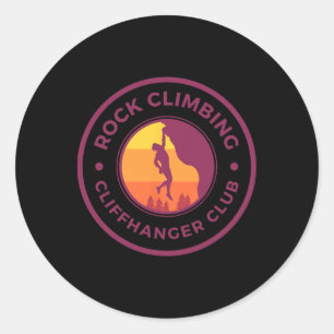 Rock Climbing Cliffhanger Club Outdoor Climber Bou Classic Round Sticker