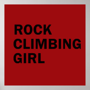 rock climbing climb girl woman bouldering poster