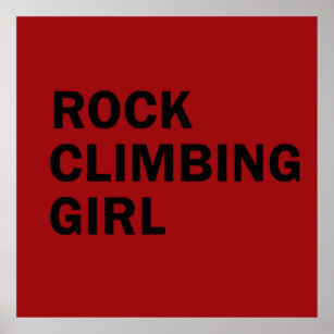 rock climbing climb girl woman bouldering poster