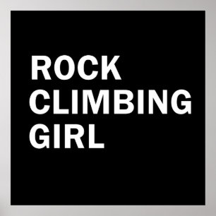 rock climbing climb girl woman bouldering poster