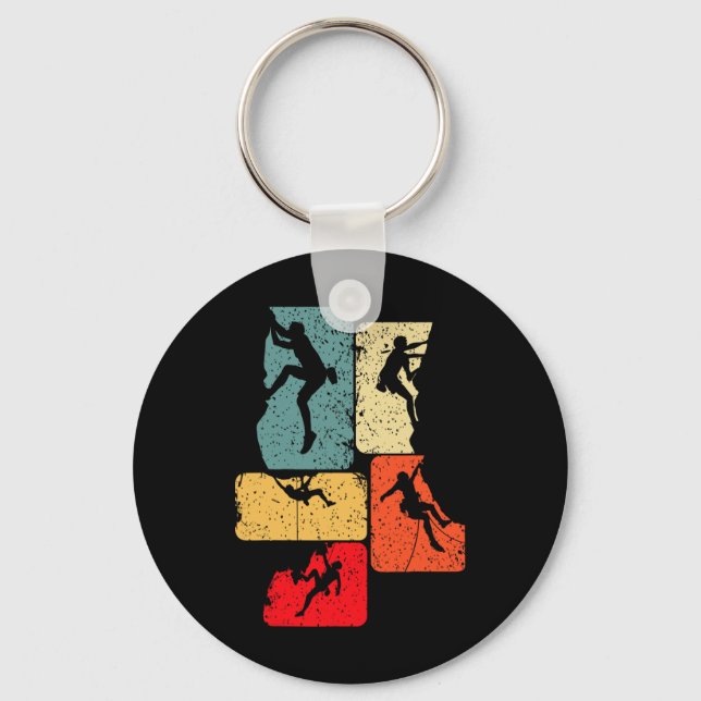 Rock Climbing Climber Bouldering Boulder _3  Key Ring (Front)