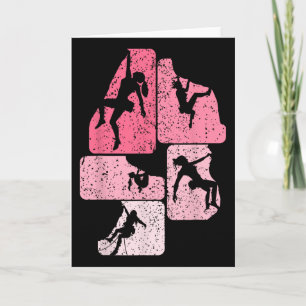 Rock Climbing Climber Bouldering Boulder Women Gir Card
