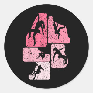 Rock Climbing Climber Bouldering Boulder Women Gir Classic Round Sticker