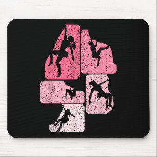 Rock Climbing Climber Bouldering Boulder Women Gir Mouse Pad