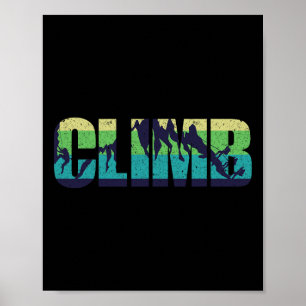 Rock Climbing Climber Climb Retro Vintage Poster