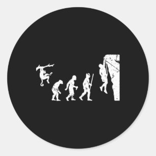 Rock Climbing Climber Evolution Bouldering Classic Round Sticker