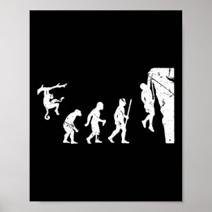 Rock Climbing Climber Evolution Bouldering Poster