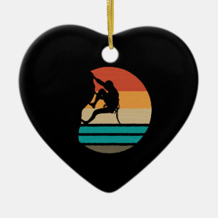 Rock Climbing Climber Retro Ceramic Ornament