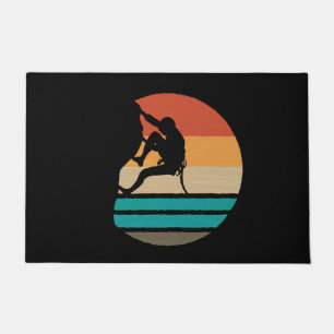 Rock Climbing Climber Retro Doormat