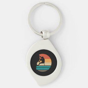 Rock Climbing Climber Retro Key Ring
