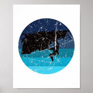 Rock Climbing Climber Retro Poster
