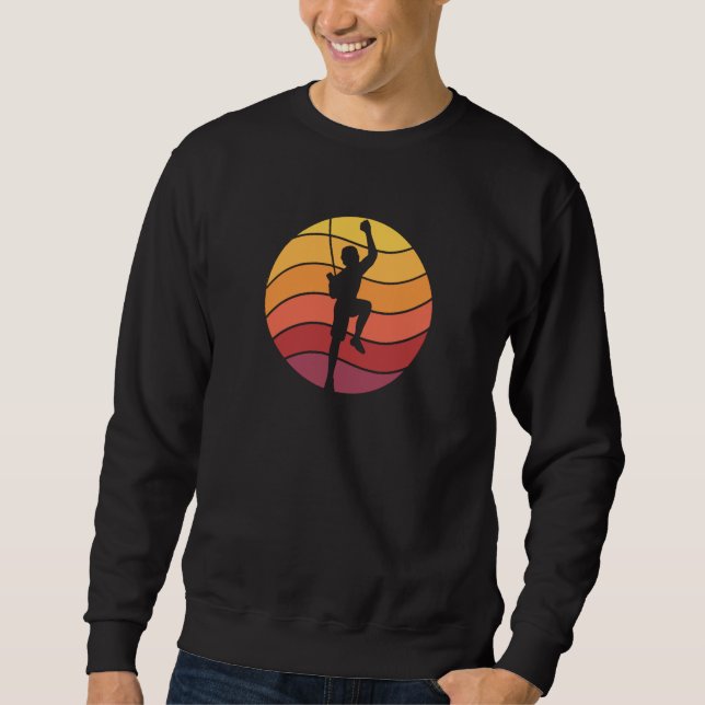 Rock Climbing Climber Retro Sweatshirt (Front)