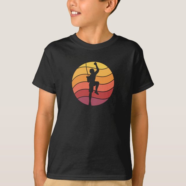 Rock Climbing Climber Retro T-Shirt (Front)