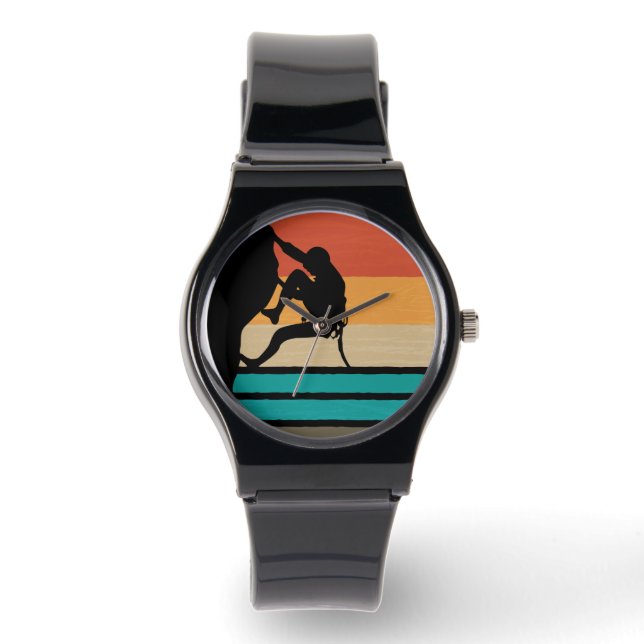 Rock Climbing Climber Retro Watch (Front)
