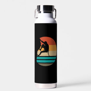 Rock Climbing Climber Retro Water Bottle