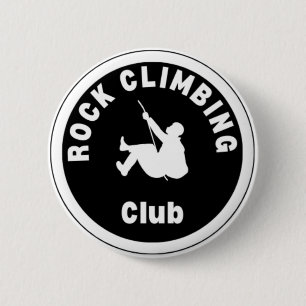 Rock climbing club 6 cm round badge
