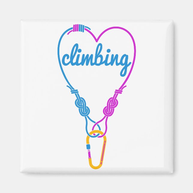 Rock Climbing couple climbing partners Magnet (Front)