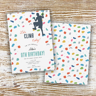 Rock Climbing Cute Kids Birthday Party Invitation