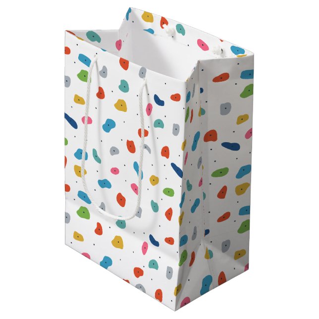 Rock Climbing Cute Kids Colourful Medium Gift Bag (Front Angled)