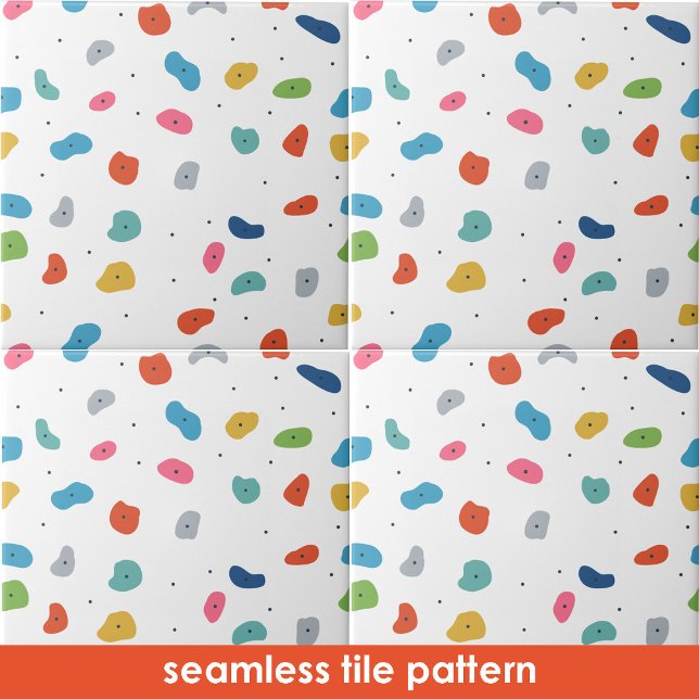 Rock Climbing Cute Kids Colourful Seamless Pattern Ceramic Tile (Rock Climbing Cute Kids Colorful Seamless Pattern Ceramic Tile)