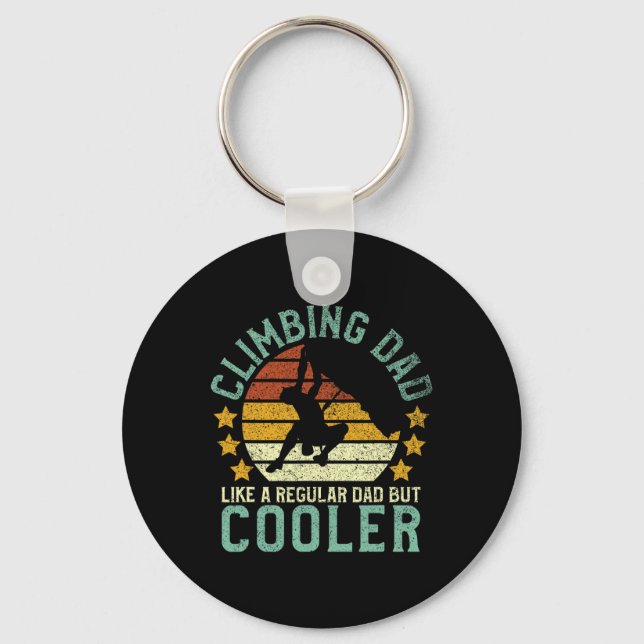 Rock Climbing Dad Mountain Climber Funny Father's  Key Ring (Front)