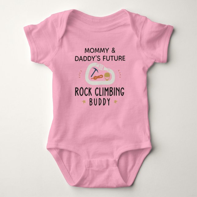 Rock Climbing - Daddy's Future Rock Climbing Buddy Baby Bodysuit (Front)