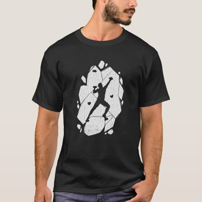 Rock Climbing Design Climber Bouldering Premium T-Shirt (Front)