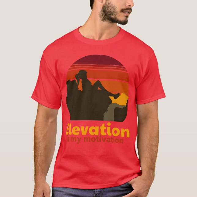 Rock Climbing Elevation Motivation retro T-Shirt (Front)